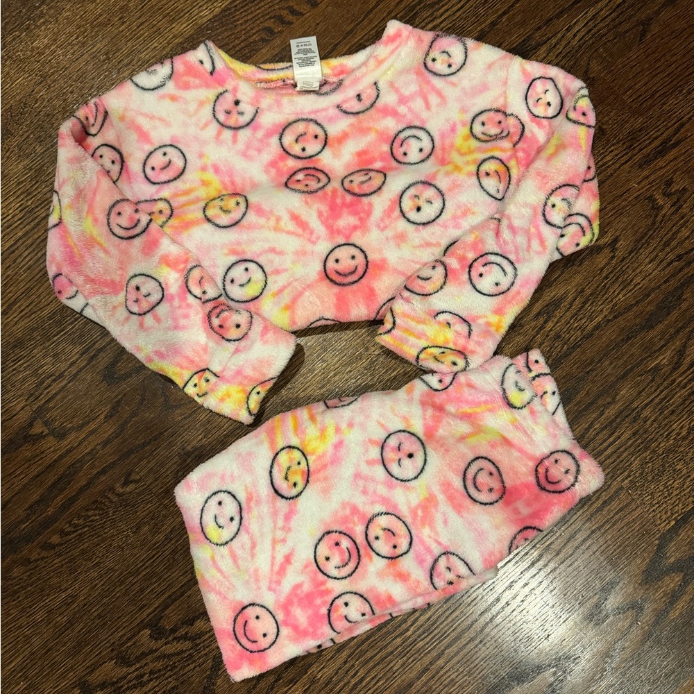 The Children's Place Pink and Yellow Smiley Pajama Set